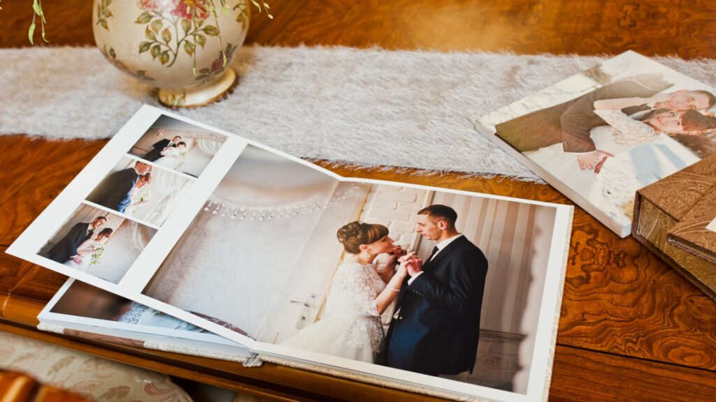 Portfolio imprimé d'un photographe de mariage