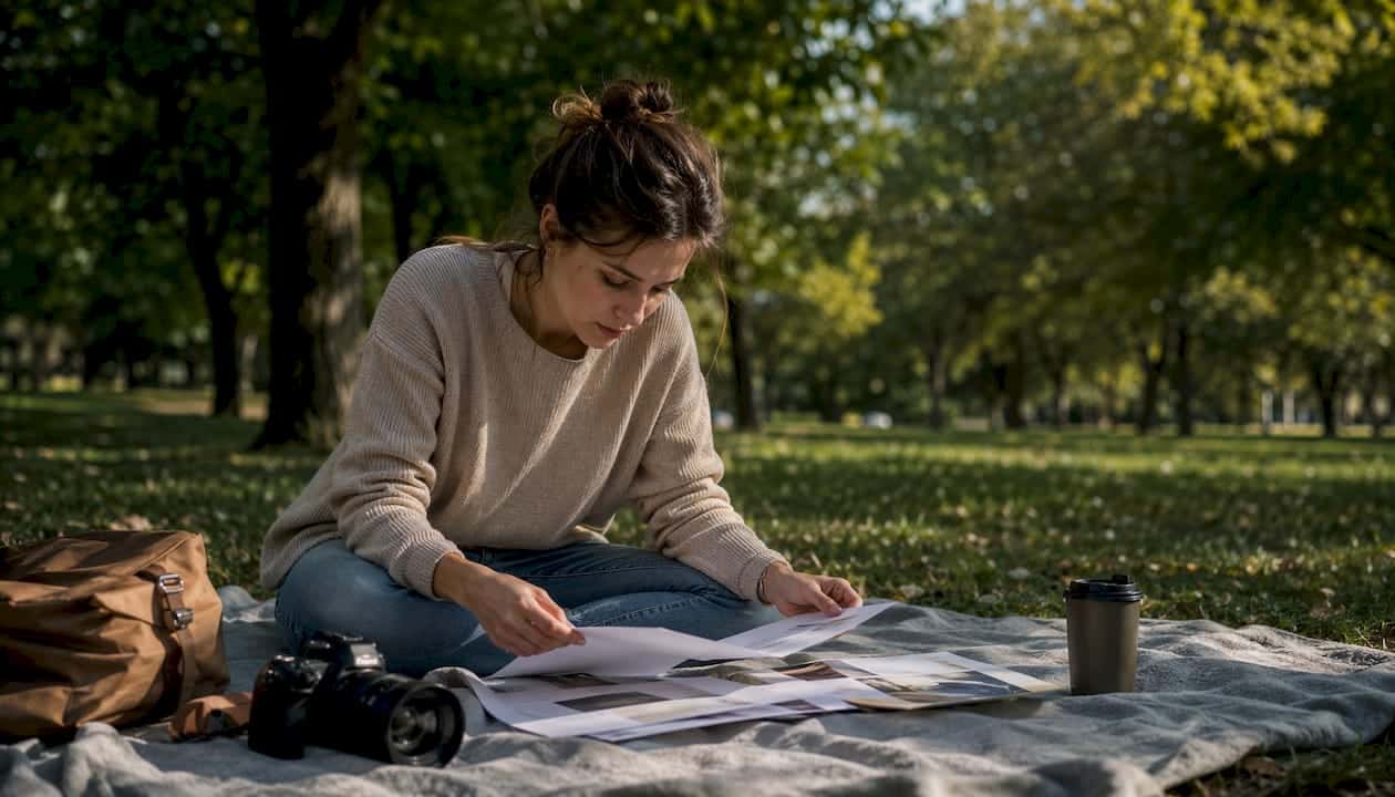 Photographe en train de consulter les tarifs pour une séance photo en famille